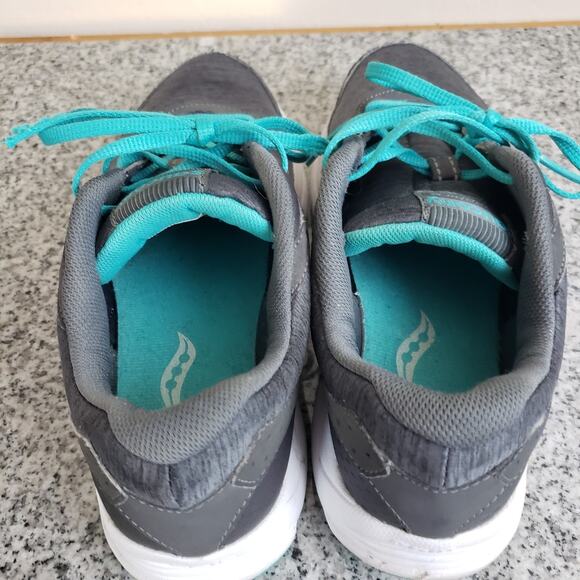Saucony Womens Sapphire S15220-10 Road‎ Running Shoes Sz 8 Gray Turqouise Hiking - Picture 6 of 12
